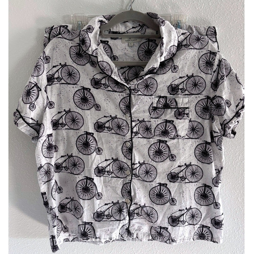 Women’s Short Sleeve Pajama Top - Bicycle Print -